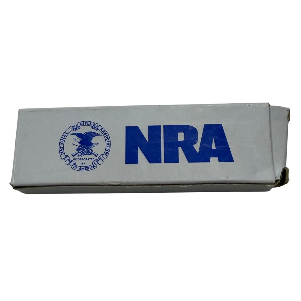 Vintage NRA National Rifle Association Folding Pocket Knife Wood Handle with Box